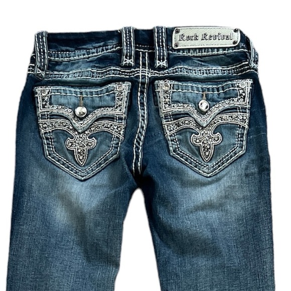 Rock Revival Denim - Rock Revival Women's Rhinestone Ligeia Bootcut Jeans Size 23